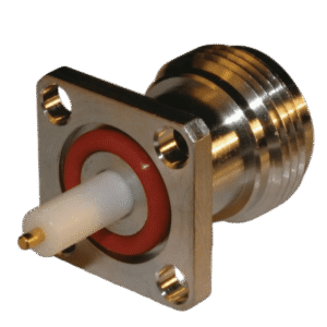 Conector N Hembra, montaje con 4 perforaciones a 18 mm