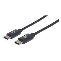 Cable Usb,Manhattan,354882,-C V2.0, C-C 3M Negro  60W, 480Mb