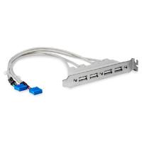 Bracket Adaptador Cabezal De 4 Puertos Usb 2.0 Con Conexion A Placa Base 2X Idc10 - Startech.Com Mod. Usbplate4