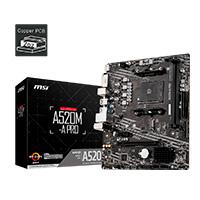 Mb Msi A520 Amd S-Am4 3A Gen/2Xddr4 3200/Hdmi/Dvi/4Xusb 3.2/M.2/Micro Atx/Gama Basica