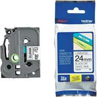 Cinta Brother Laminada Tze251 Negro Sobre Blanco De 24 Mm
