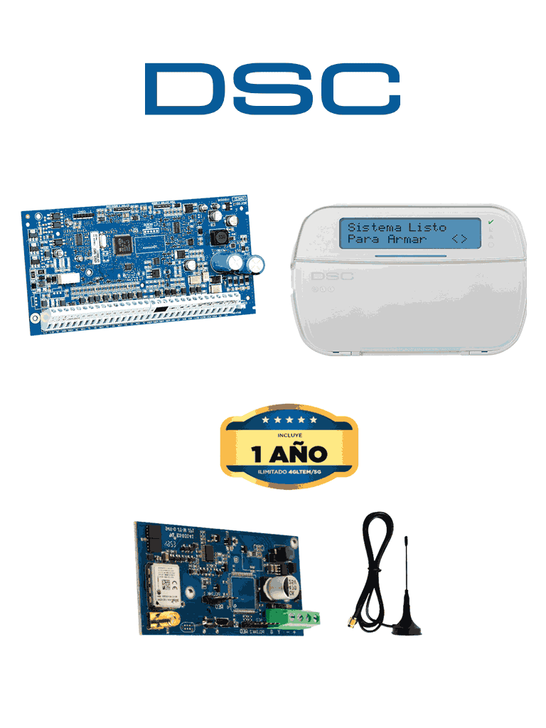 DSC NEO-LCD-LE4050M ACTUALIZACION- Kit Neo 32 Zonas Panel HS2032 / Teclado Alfanumrico HS2LCDN/ Comunicador LE4050m con 1 ao de servicio