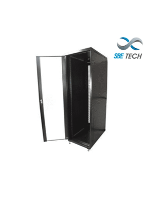 SBE TECH SBE-GNL42URPC Gabinete de piso / 42UR de alto (7 pies) de NUEVA LINEA / 600 mm de ancho / 800 mm de profundidad/ puerta delantera de cristal / 2puertas traseras ventiladas con chapa de seguridad