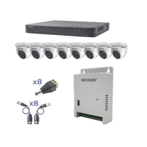 Epcom Professional kevtx8t8ew KIT TurboHD 1080p / DVR 8 Canales / 8 Cámaras Eyeball (exterior 2.8 mm) / Transceptores / Conectores / Fuente de Poder Profesional hasta 15 Vcc para Larga Distancia