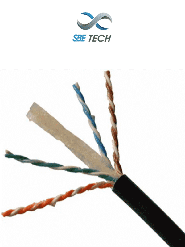 SBE TECH SBE-UTPC6EXT-NP - Cable UTP Categora 6 para exteriores, 305m, color negro