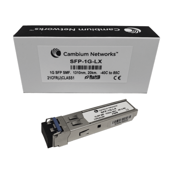 Cambium Networks sfp-1g-lx Transceptor MiniGbic SFP, 1 Gbps, Monomodo, distancia hasta 20 km, conector LC