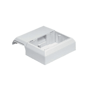 Caja Superficial Con Bisagras de Instalación a Presión, Para Canaletas T45, Material PVC Rígido, Color Blanco Mate