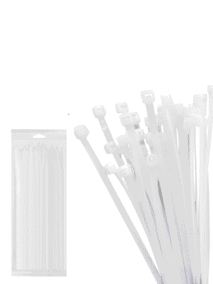 TCE LMG-SZS4X200B - Cincho de Nylon Color Blanco, Bolsa con 100 piezas, Medida 3.6mm Ancho X 200mm Largo, Certificación UL 94V-2