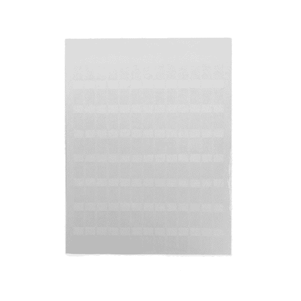 Hojas con 1000 Etiquetas Poliofina para Impresora Láser/Inyección de Tinta, Ancho 96.3mm x Alto 7.6mm, Color Blanco