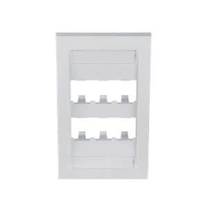 Panduit cfpe6why Placa de Pared Vertical Ejecutiva, Salida Para 6 Puertos Mini-Com, Con Espacios Para Etiquetas, Color Blanco