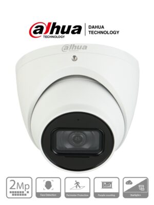 Dahua dh-ipc-hdw5241tmn-ase-0280b DAHUA IPC-HDW5241TMN-ASE-0280B - Cámara IP Domo Resolución de 2 MP/ Lente 2.8 mm/ ? 106°/ IR 50 mts/ IA WizMind/ Detección Facial/ Protección Perimetral/ Conteo de Personas/ Starlight/ PoE/ WDR/ H.265/ IP67/ Micrófono/