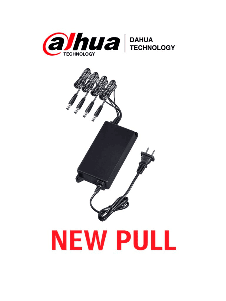 Dahua kit2newpull DAHUA FUENTE KIT2NEWPULL - Fuente de Poder de poder de 2 Ampers con Distribuidor de 4 Canales/ 4 Cables con conector de Energía/