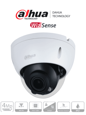 Dahua dh-ipc-hdbw3441rn-zas-27135 DAHUA IPC-HDBW3441RN-ZAS-27135 - Cámara IP Domo Resolución de 4 MP/ Lente Mot. 2.7 a 13.5mm/ ? 104°-27°/ IR 40 mts/ IA WizSense/ Detección de Movimiento Inteligente/ Protección Perimetral/ PoE/ WDR/ H.265+/ IP67/ IK10/ E&S Alarma/ E&S Audio