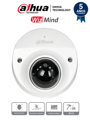 Dahua dh-ipc-hdbw5241fn-m DAHUA IPC-HDBW5241F-M-SA - Camara IP Domo de 2 Megapixeles para NVR Movil/ WizMind/ Lente de 8 mm/ 40 Grados de Apertura/ H.265+/ Ideal para Reconocimiento Facial y Detección de Rostros/ IR de 30 Metros/ Ranura para MicroSD/ SMD Plus/