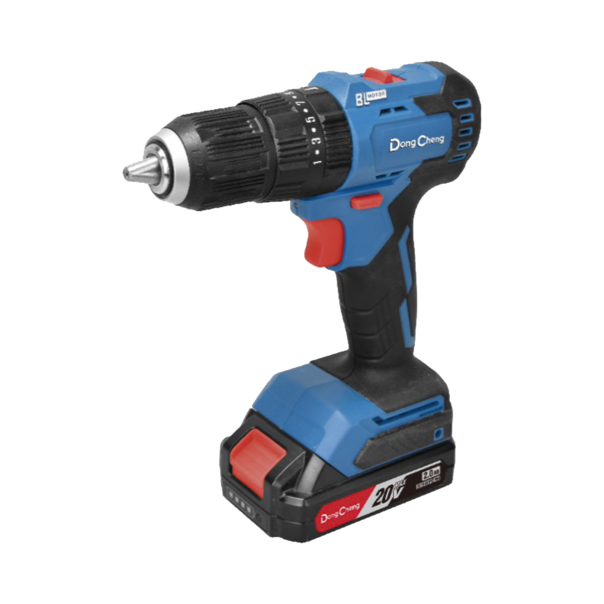 Dong Cheng dcj-z2050-iam dcjz2050iam Rotomartillo / Taladro Inalámbrico de 20V sin Carbones, Broquero de 1/2, incluye 2 Baterías de 2.0 Ah, Cargador y Maletín