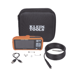 Klein Tools et17 et17 Cámara Boroscopio de Inspección 5.5mm 720p USB-C,  LCD 4.3 Color, Cuello de Cisne Nylon de 10 (3m) con Imán, Espejo, 6 LED´s. Batería Io-Li Recargable. Ideal en Electricidad, HVAC, Plomería y Aviación
