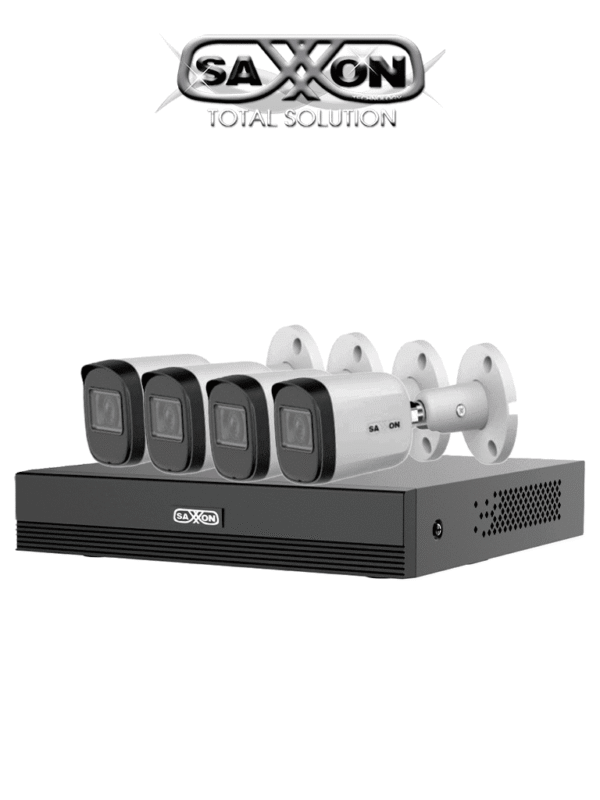 Saxxon sua-kit/xvr1e04-i/4-b20m-0280b SAXXON SUA-KIT/XVR1E04-I/4-B20M-0280B - Kit de 4 Canales HDCVI 1080P/ 4 Cámaras B20M de 2.8mm con Campo de Visión de Hasta 100°/ Grabador Soporta Hasta 5 Canales IP y Detección de Movimiento Inteligente/ Cámaras Fabricadas en Metal de Alta Duración #GSA