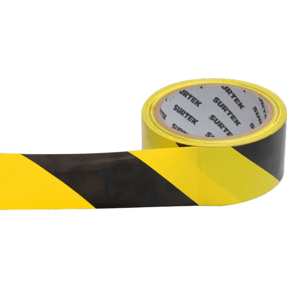 Surtek sys-138060 SYS138060 Cinta de Señalización / Adhesivo Acrílico / Espesor 0.105 mm / Colores Amarillo-Negro / Ancho 48 mm / Largo 18 m / Alta Visibilidad