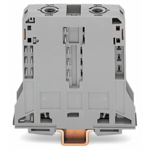 Wago 285-195 285195 Borna de Paso para 2 Conductores / 95 mm² / POWER CAGE CLAMP / Montaje en Carril DIN 35 x 15 / Tensión Asignada 1000 V / Corriente Asignada 232 A / Material Poliamida (PA66) / Gris