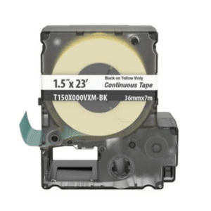 Panduit t150x000vxm-bk Casete de Etiquetas de Vinilo de Cinta Continua, Color Negro Sobre Amarillo, Uso Interior/Exterior, 36 mm de Ancho x 7 Metros de Largo