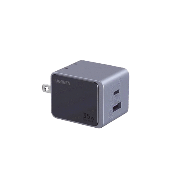 Ugreen 45222 45222 Cargador de 35W serie Nexode S | 2 Puertos de Carga Rápida | 1 USB-C | 1 USB-A | Tecnología GaN II | PD3.0 | QC4.0 | FCP/SCP/AFC/PPS/PPS2.0 | Tecnología de Protección Térmica | Optimiza la Carga | Carcasa Ignifuga.
