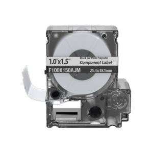 Panduit f100x150ajm f100x150ajm Casete de 150 Etiquetas Bandera, Poliéster de 25.4 mm x 38.1 mm, para Cables de 3.1 mm - 5.1 mm de Diámetro, Área de Impresión Color Blanco