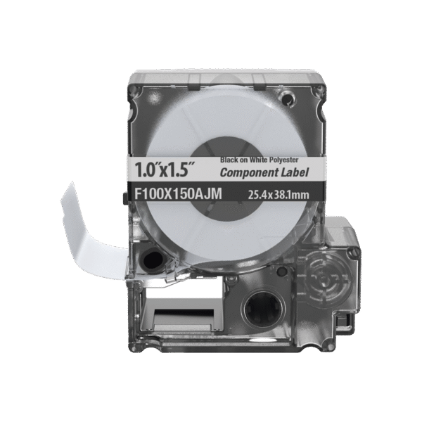 Panduit f100x150ajm f100x150ajm Casete de 150 Etiquetas Bandera, Poliéster de 25.4 mm x 38.1 mm, para Cables de 3.1 mm - 5.1 mm de Diámetro, Área de Impresión Color Blanco