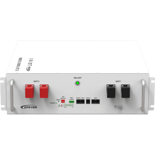 Epever lfp100ep51.2v2 lfp100ep51.2v2 Batería de Litio LiFePO4 51.2Vcc, 5.12Kwh, Rack 4UR para Montaje en Rack,