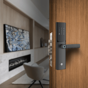 Yale-Assa Abloy mx83425 mx83425 Cerradura Digital JULIUS / Sensor de Huella con Inteligencia Artificial / Registro de 100 Huellas y 100 Códigos / Bloqueo Automático / Modo Niños / IP54 / Incluye 2 Llaves de Alta Seguridad y 4 Tarjetas MIFARE