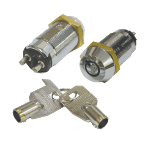 Enforcer Secolarm ss-095-1h0 ss0951h0 Interruptor de Llave Tubular / Diseño See-Saw Antiretorcimiento / Carcasa de Aleación de Zinc Cromado / Contactos Plateados con Tratamiento Anti-Sulfuración / Base de Bachelita / Terminales Redondos / 2A@12VDC