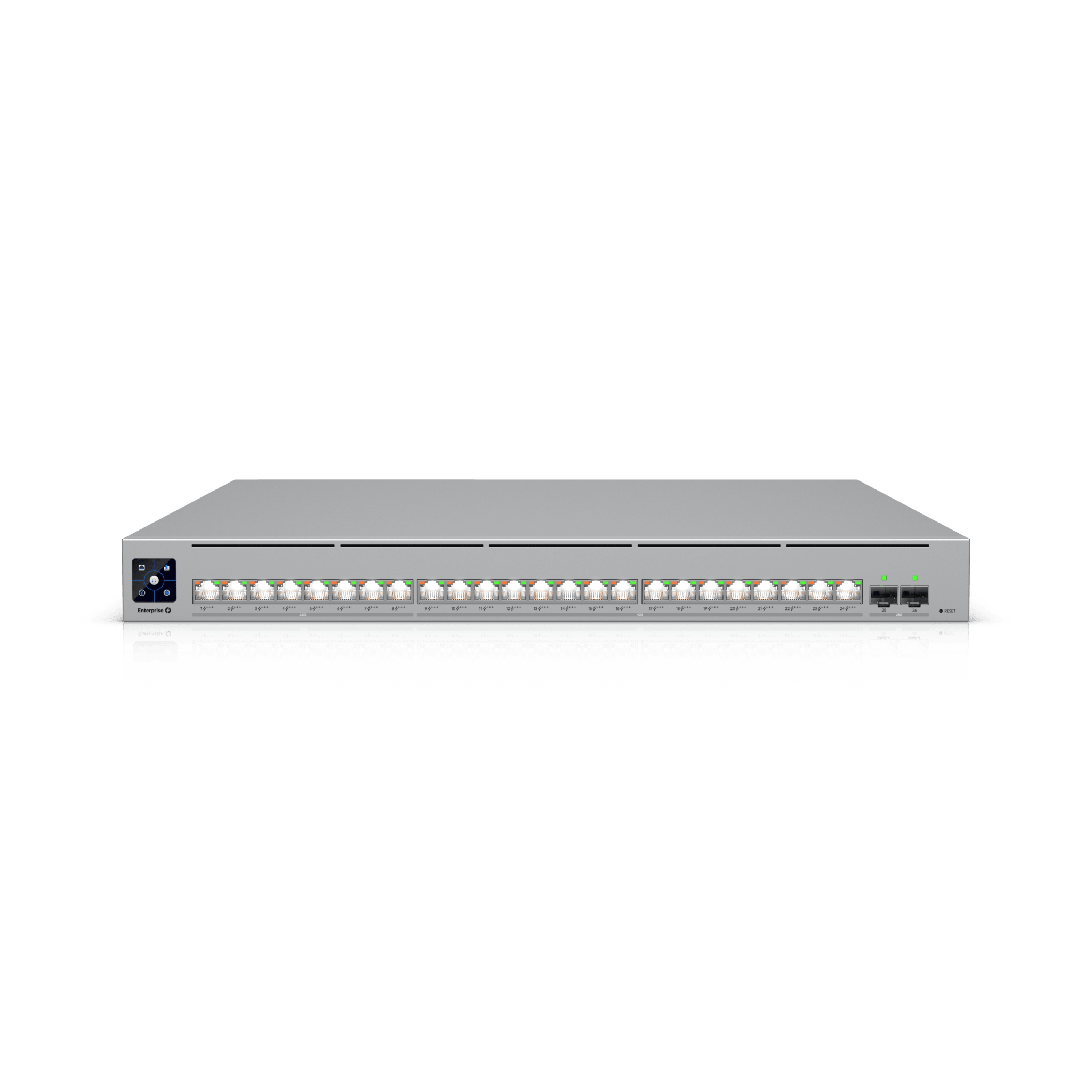 Ubiquiti ecs-24-poe ecs24poe Enterprise Campus 24 PoE, Switch Empresarial Etherlighting? PoE+++ Capa 3 de 24 Puertos (16 x 10 GbE y 8 x 2.5 GbE) y 2 Puertos SFP28 de 25 G de Alta Disponibilidad
