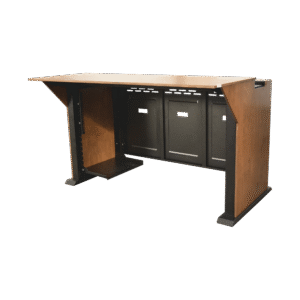 Epcom Industrial ems01 Consola Profesional para Monitoreo | Con Porta PC | Con Tomacorriente | Tapas Removibles | Color Negro y Nogal con Veta | Lamina de Acero Rolado Calibre 18 | Pintura en Polvo Electrostática.