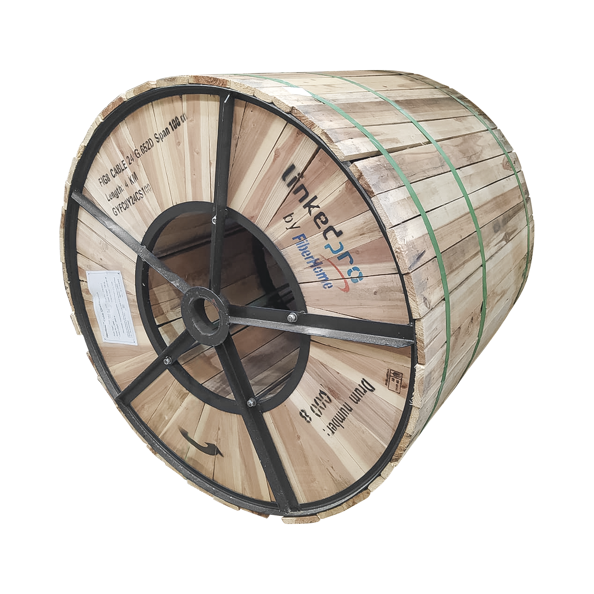 Linkedpro By Fiberhome gyfc-8y-24c-s100/4km Carrete de 4 km de Fibra Óptica Aérea Figura 8 G.652D, Monomodo de 24 Hilos, Exterior, Span 100, Loose Tube