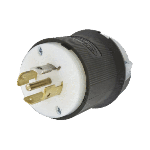 Hubbell hub-hbl-2511 Clavija Industrial con Bloqueo de Media Vuelta / 20 A 120/208 V CA / 4 Polos 5 Hilos / Color Blanco y Negro / Nema L21-20P/ Grado Industrial.