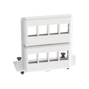 Panduit nkms8ppb Patch Panel de 8 Puertos Keystone, Para Uso con Gabinetes Multipropósito, de Instalación a Presión, Color Blanco