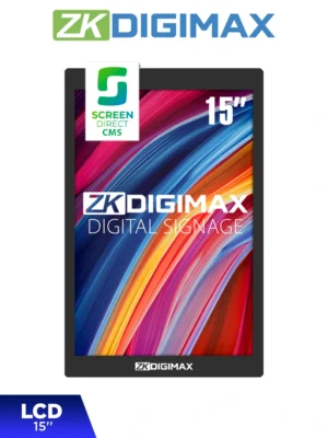 ZKDIGIMAX DG03A3W15  Pantalla LCD de 15.6" para Mostrador o Escritorio, Full HD, Android 11, Brillo de 500 nits, Vida útil +50,000 h, Ideal para Publicidad Digital