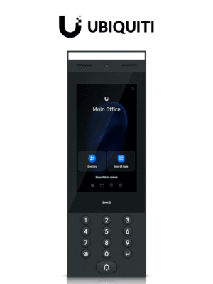 UBIQUITI UA-INTERCOM - Videoportero departamental, Desbloqueo mediente tarjeta NFC, PIN, QR ó UniFi Identity, se conecta a un Access HUB mediante Poe, Directorio y timbre para solicitar entrada, Compatible con multiples intercom UniFi, Exterior/Interior.