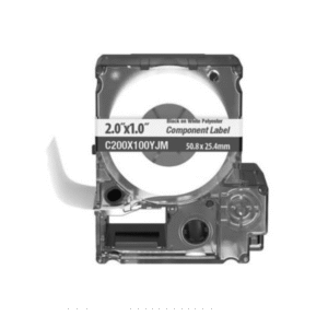 Panduit c200x100yjm Casete de 140 Etiquetas Adhesivas, Para Identificación de Marcadores de Cable, Rack o Gabinetes, 50.8 x  25.4 mm, Color Blanco