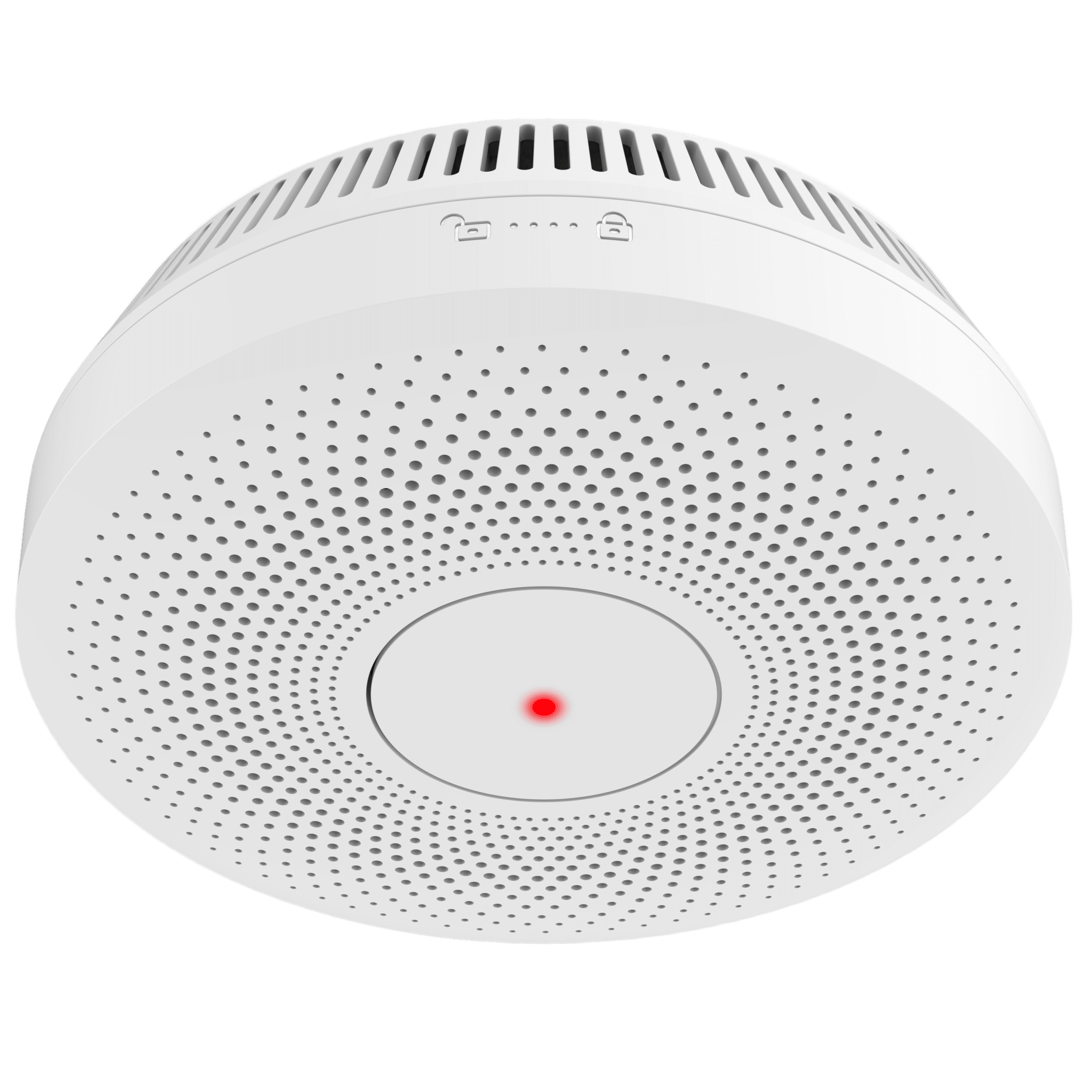 Hikvision hfs3er Detector de Humo Interlink / Doble Tecnología de Sensor de Luz / Alarma Auditiva 85dB / Batería de Litio 10 Años / Autoverificación / Control Remoto Inalámbrico / Interconectable 30 Dispositivos