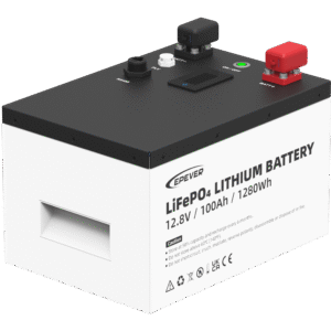 Epever lfp100ep128v2 Batería de Litio LiFePO4 12.8Vcc, 100Ah, 1.28KwH, Pantalla LCD para Monitoreo Local, Carcasa Metálica