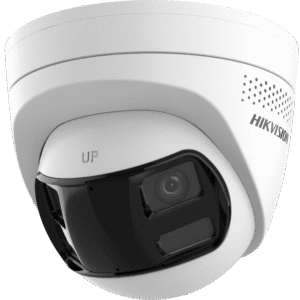Hikvision ds-2cd1363g2p-liuf/sl [PROTECCIÓN ACTIVA] Turret IP 6Megapixel / 2 Lentes de 2.8 mm (Imagen Panorámica 180°) / 30 mts IR / Exterior IP67 / Luz Intermitente y Alerta de Audio / Audio Bidireccional / ACUSENSE / WDR 120 dB / Micro SD
