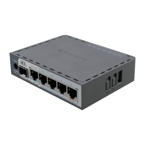 Mikrotik e60iugs Router hEX S / 5 Puertos Gigabit Ethernet / 1 Puerto SFP 2.5G / Dual-Core ARM / 512 MB RAM / RouterOS V7 / PoE-In y PoE-Out / Montaje en Pared