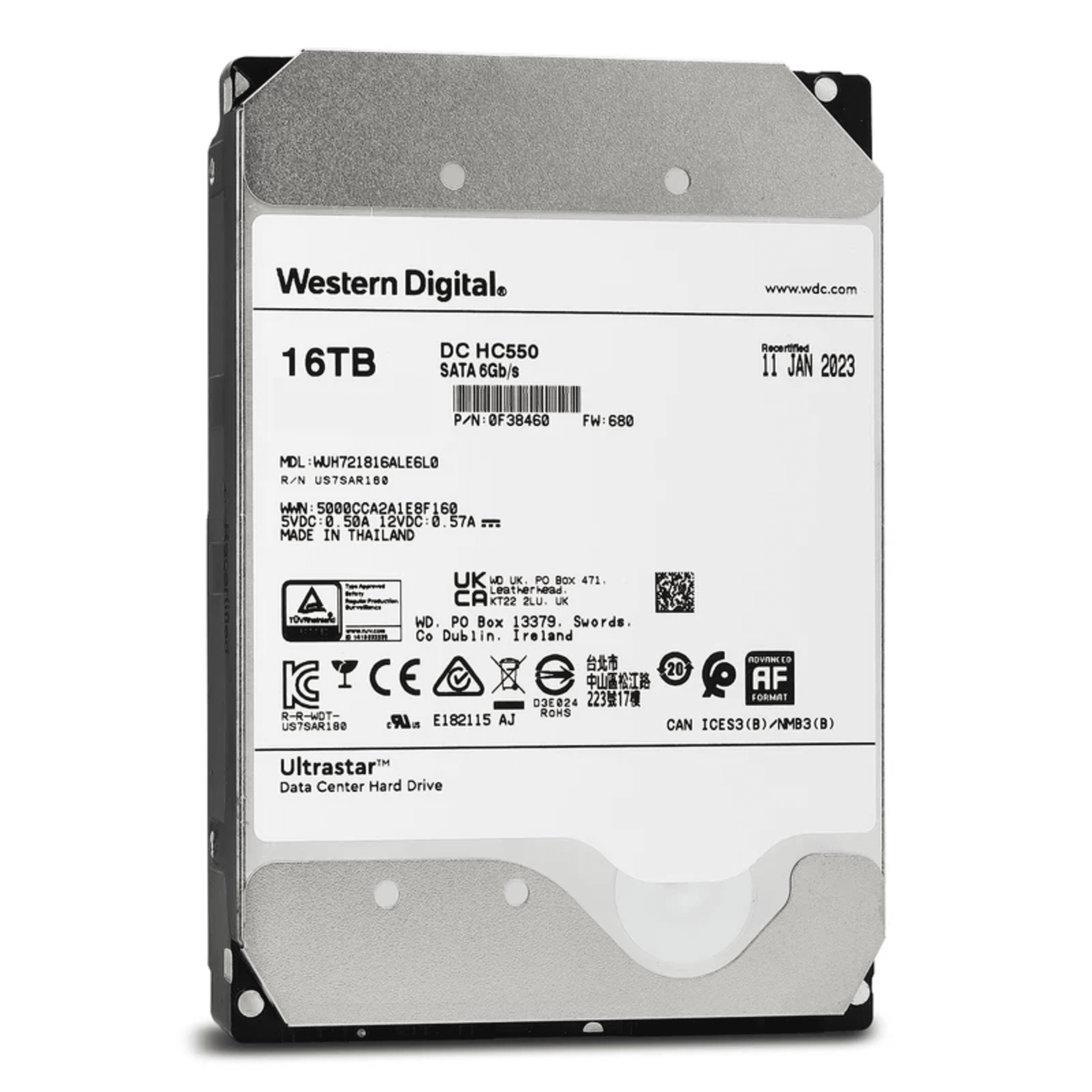 Western Digital (Wd) wuh721816ale6l0 Disco Duro Enterprise 16 TB / Wester Digital (WD) / Serie Ultrastar / Recomendado para Data Center y NVRs de Alta Capacidad / Alto Performace