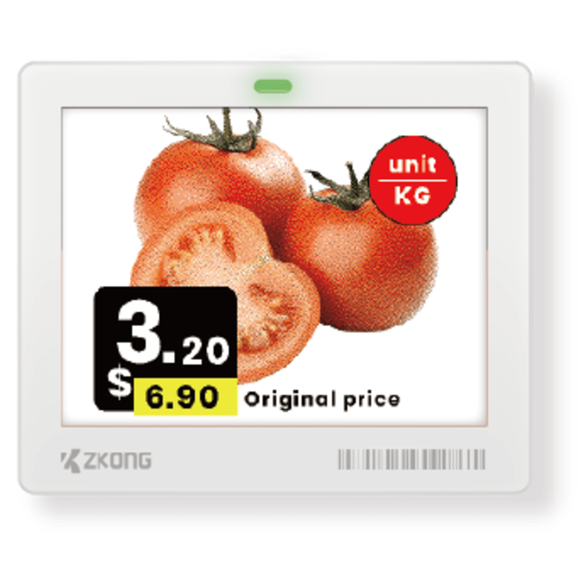 Zkong zkc42b Etiqueta Electrónica de Estante ESL 4.2 Pulgadas / Pantalla EPD Matriz de Puntos 400x300 píxeles / 4 Colores (Negro, Blanco, Rojo, Amarillo) / BLE 5.1 con Encriptación AES-128 / Batería 5 Años / NFC Opcional / Cloud Mana