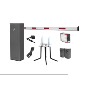 Accesspro kitxbf3r Kit COMPLETO Barrera Derecha XBF Con Corona LED / Brazo de 3M / Incluye Sensor de Masa, Transformador, Lazo Magnético, Ancla, Fotoceldas y 2 Controles Inalámbricos