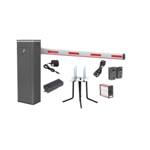 Accesspro kitxbf3rled Kit COMPLETO Barrera Derecha XBF Con Corona LED / Brazo Iluminado de 3M / Incluye Sensor de Masa, Transformador, Lazo Magnético, Ancla, Fotoceldas y 2 Controles Inalámbricos