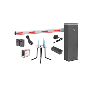 Accesspro kitxbf3lled Kit COMPLETO Barrera Izquierda XBF Con Corona LED / Brazo Iluminado de 3M / Incluye Sensor de Masa, Transformador, Lazo Magnético, Ancla, Fotoceldas y 2 Controles Inalámbricos