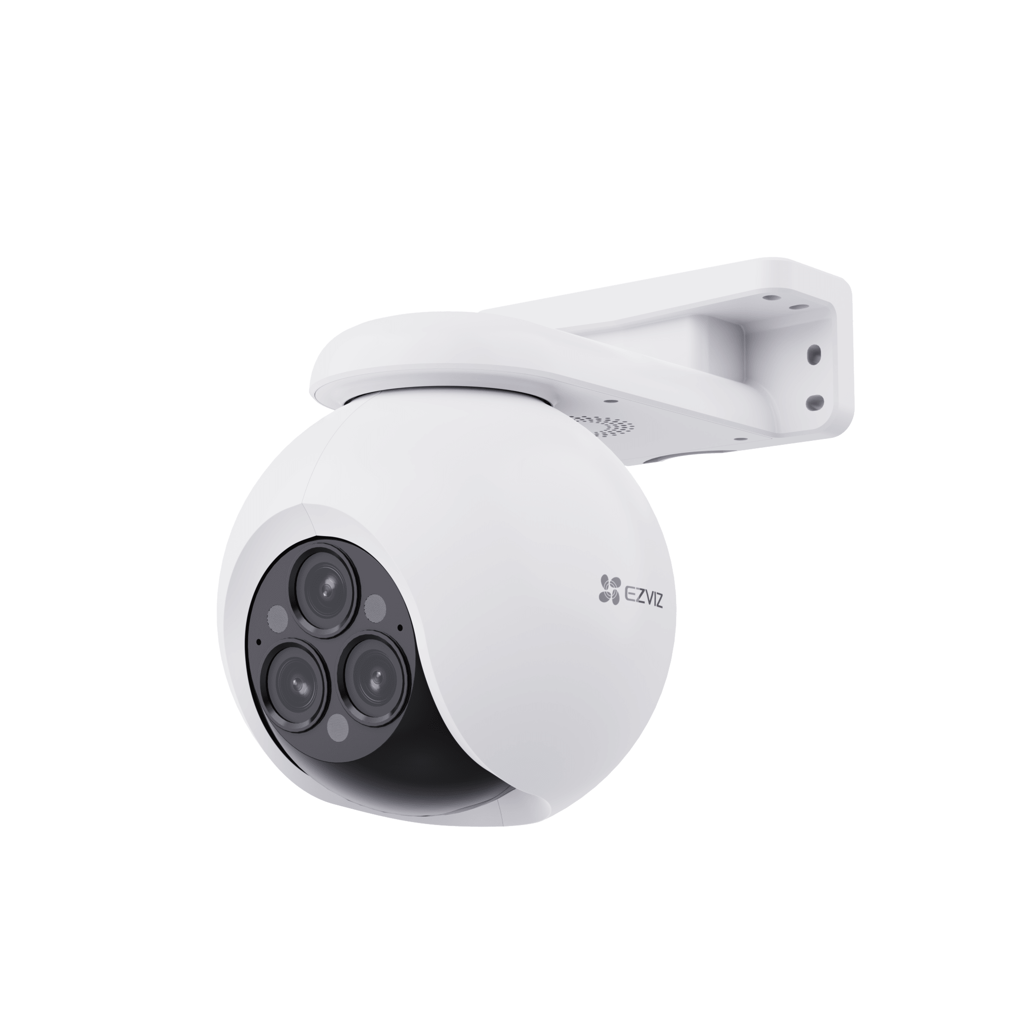 Ezviz cs-h80f Cámara PT / Wi-Fi / Triple Lente / Panorámica 360° / Resolución 2k+ / Visión Nocturna a color / IA Detección de Humanos y Vehiculos / Alarma con Sirena y Luz / IP67