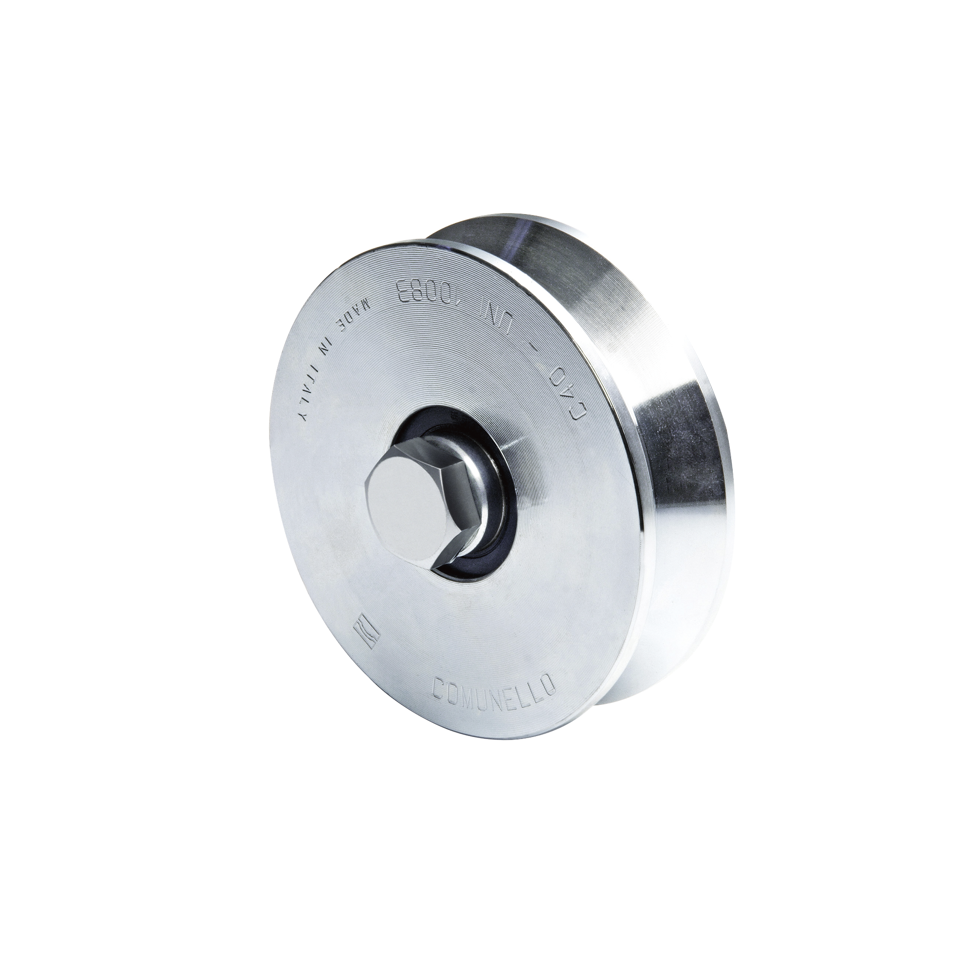 Comunello 1150-2040-001 Rueda de 10 cm SIN Soporte Para Puertas Corredizas de Hasta 425 Kg / Canal Tipo V