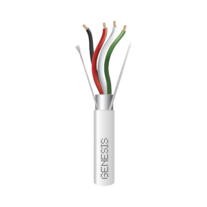 Genesis 2204-1101 Bobina de 305 M de Cable 4 x 22 AWG BLINDADO / RISER / Color Blanco / Para Aplicaciones de Audio, Seguridad y Control